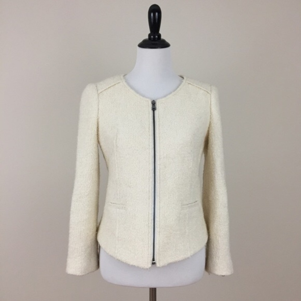 CLUB MONACO CREAM WOOL BLAZER JACKET
